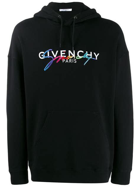 Givenchy Logo Pullover Hoodie Hooded Sweatshirt Black Size 